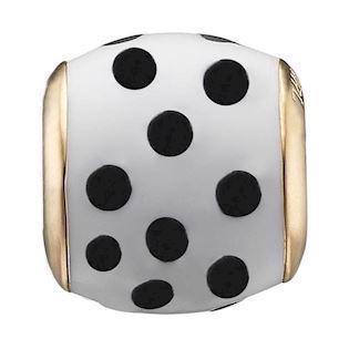 Christina Collect gold-plated Spots of Dream White ball with black dots in mother of pearl, model 623-G110